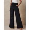 imageEVALESS Women Palazzo Pants Summer Casual Wide Leg High Waist Lounge Flowy Beach Trousers Travel Vacation OutfitsBlack