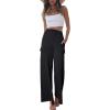 imageEVALESS Women Palazzo Pants Summer Casual Wide Leg High Waist Lounge Flowy Beach Trousers Travel Vacation OutfitsBlack