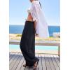 imageEVALESS Women Palazzo Pants Summer Casual Wide Leg High Waist Lounge Flowy Beach Trousers Travel Vacation OutfitsBlack