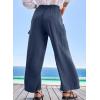 imageEVALESS Women Palazzo Pants Summer Casual Wide Leg High Waist Lounge Flowy Beach Trousers Travel Vacation OutfitsDark Grey