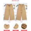 imageEVALESS Women Palazzo Pants Summer Casual Wide Leg High Waist Lounge Flowy Beach Trousers Travel Vacation OutfitsLight French Beige