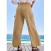 imageEVALESS Women Palazzo Pants Summer Casual Wide Leg High Waist Lounge Flowy Beach Trousers Travel Vacation OutfitsLight French Beige