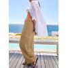 imageEVALESS Women Palazzo Pants Summer Casual Wide Leg High Waist Lounge Flowy Beach Trousers Travel Vacation OutfitsLight French Beige