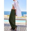 imageEVALESS Women Palazzo Pants Summer Casual Wide Leg High Waist Lounge Flowy Beach Trousers Travel Vacation OutfitsMoss Green