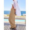 imageEVALESS Women Palazzo Pants Summer Casual Wide Leg High Waist Lounge Flowy Beach Trousers Travel Vacation OutfitsParchment