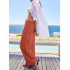 imageEVALESS Women Palazzo Pants Summer Casual Wide Leg High Waist Lounge Flowy Beach Trousers Travel Vacation OutfitsTawny