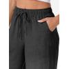 imageEVALESS Womens Baggy Wide Leg Pants Casual Drawstring Elastic Waisted Palazzo Harem Trousers with PocketsBlack