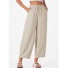 imageEVALESS Womens Baggy Wide Leg Pants Casual Drawstring Elastic Waisted Palazzo Harem Trousers with PocketsJet Stream