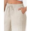 imageEVALESS Womens Baggy Wide Leg Pants Casual Drawstring Elastic Waisted Palazzo Harem Trousers with PocketsJet Stream