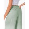 imageEVALESS Womens Baggy Wide Leg Pants Casual Drawstring Elastic Waisted Palazzo Harem Trousers with PocketsMist Green
