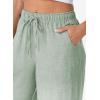 imageEVALESS Womens Baggy Wide Leg Pants Casual Drawstring Elastic Waisted Palazzo Harem Trousers with PocketsMist Green