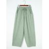 imageEVALESS Womens Baggy Wide Leg Pants Casual Drawstring Elastic Waisted Palazzo Harem Trousers with PocketsMist Green