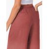 imageEVALESS Womens Baggy Wide Leg Pants Casual Drawstring Elastic Waisted Palazzo Harem Trousers with PocketsRed Clay