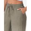 imageEVALESS Womens Baggy Wide Leg Pants Casual Drawstring Elastic Waisted Palazzo Harem Trousers with PocketsSimply Taupe