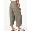 imageEVALESS Womens Baggy Wide Leg Pants Casual Drawstring Elastic Waisted Palazzo Harem Trousers with PocketsSimply Taupe