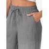imageEVALESS Womens Baggy Wide Leg Pants Casual Drawstring Elastic Waisted Palazzo Harem Trousers with PocketsSleet