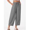 imageEVALESS Womens Baggy Wide Leg Pants Casual Drawstring Elastic Waisted Palazzo Harem Trousers with PocketsSleet