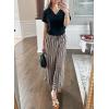 imageEVALESS Women Palazzo Pants Summer Casual Wide Leg High Waist Lounge Flowy Beach Striped Trousers Travel Vacation OutfitsBlack Stripe