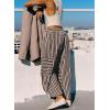 imageEVALESS Women Palazzo Pants Summer Casual Wide Leg High Waist Lounge Flowy Beach Striped Trousers Travel Vacation OutfitsBlack Stripe