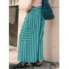 imageEVALESS Women Palazzo Pants Summer Casual Wide Leg High Waist Lounge Flowy Beach Striped Trousers Travel Vacation OutfitsBlue Stripe