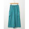 imageEVALESS Women Palazzo Pants Summer Casual Wide Leg High Waist Lounge Flowy Beach Striped Trousers Travel Vacation OutfitsBlue Stripe