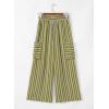 imageEVALESS Women Palazzo Pants Summer Casual Wide Leg High Waist Lounge Flowy Beach Striped Trousers Travel Vacation OutfitsGreen Stripe