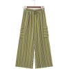 imageEVALESS Women Palazzo Pants Summer Casual Wide Leg High Waist Lounge Flowy Beach Striped Trousers Travel Vacation OutfitsGreen Stripe