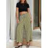 imageEVALESS Women Palazzo Pants Summer Casual Wide Leg High Waist Lounge Flowy Beach Striped Trousers Travel Vacation OutfitsGreen Stripe