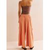 imageEVALESS Women Palazzo Pants Summer Casual Wide Leg High Waist Lounge Flowy Beach Striped Trousers Travel Vacation OutfitsOrange Stripe