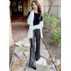imageEVALESS Women Sequin Pants Sparkly Glitter High Waisted Wide Leg Flare Trousers Bell Bottom Night Out ClubwearBlackwhite