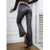 imageEVALESS Women Sequin Pants Sparkly Glitter High Waisted Wide Leg Flare Trousers Bell Bottom Night Out ClubwearBlackwhite