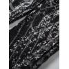 imageEVALESS Women Sequin Pants Sparkly Glitter High Waisted Wide Leg Flare Trousers Bell Bottom Night Out ClubwearBlackwhite