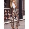 imageEVALESS Women Sequin Pants Sparkly Glitter High Waisted Wide Leg Flare Trousers Bell Bottom Night Out ClubwearBrown