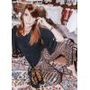 imageEVALESS Women Sequin Pants Sparkly Glitter High Waisted Wide Leg Flare Trousers Bell Bottom Night Out ClubwearBrown