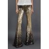 imageEVALESS Women Sequin Pants Sparkly Glitter High Waisted Wide Leg Flare Trousers Bell Bottom Night Out ClubwearGradient Gold Black