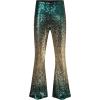 imageEVALESS Women Sequin Pants Sparkly Glitter High Waisted Wide Leg Flare Trousers Bell Bottom Night Out ClubwearGradient Gold Green