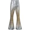 imageEVALESS Women Sequin Pants Sparkly Glitter High Waisted Wide Leg Flare Trousers Bell Bottom Night Out ClubwearGradient Gold Silver