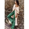 imageEVALESS Women Sequin Pants Sparkly Glitter High Waisted Wide Leg Flare Trousers Bell Bottom Night Out ClubwearGreen