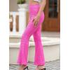 imageEVALESS Women Sequin Pants Sparkly Glitter High Waisted Wide Leg Flare Trousers Bell Bottom Night Out ClubwearHot Pink