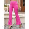 imageEVALESS Women Sequin Pants Sparkly Glitter High Waisted Wide Leg Flare Trousers Bell Bottom Night Out ClubwearHot Pink