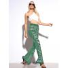 imageEVALESS Women Sequin Pants Sparkly Glitter High Waisted Wide Leg Flare Trousers Bell Bottom Night Out ClubwearLight Green