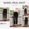 imageEVALESS Womens 2025 Summer Casual Pants Drawstring Elastic High Waisted Work Trousers Joggers Trendy Harem Pants with PocketsB Black
