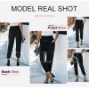 imageEVALESS Womens 2025 Summer Casual Pants Drawstring Elastic High Waisted Work Trousers Joggers Trendy Harem Pants with PocketsB Black