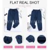 imageEVALESS Womens 2025 Summer Casual Pants Drawstring Elastic High Waisted Work Trousers Joggers Trendy Harem Pants with PocketsB Blue