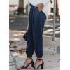 imageEVALESS Womens 2025 Summer Casual Pants Drawstring Elastic High Waisted Work Trousers Joggers Trendy Harem Pants with PocketsB Blue
