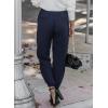 imageEVALESS Womens 2025 Summer Casual Pants Drawstring Elastic High Waisted Work Trousers Joggers Trendy Harem Pants with PocketsB Blue01