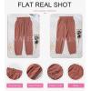imageEVALESS Womens 2025 Summer Casual Pants Drawstring Elastic High Waisted Work Trousers Joggers Trendy Harem Pants with PocketsB Brown