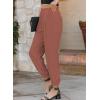 imageEVALESS Womens 2025 Summer Casual Pants Drawstring Elastic High Waisted Work Trousers Joggers Trendy Harem Pants with PocketsB Brown