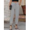imageEVALESS Womens 2025 Summer Casual Pants Drawstring Elastic High Waisted Work Trousers Joggers Trendy Harem Pants with PocketsB Gray