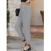 imageEVALESS Womens 2025 Summer Casual Pants Drawstring Elastic High Waisted Work Trousers Joggers Trendy Harem Pants with PocketsB Gray
